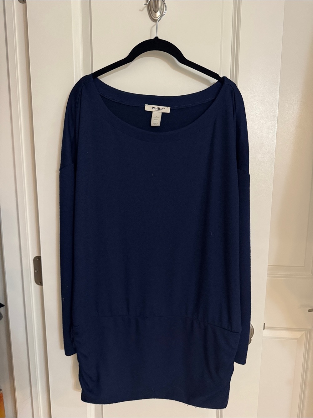 White House Black Market Navy Longline Scoop Neck Tunic